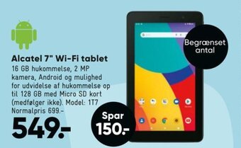 Bilka Alcatel 7" Wi-Fi tablet tilbud