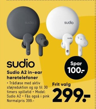 Sudio A2 in-ear høretelefoner