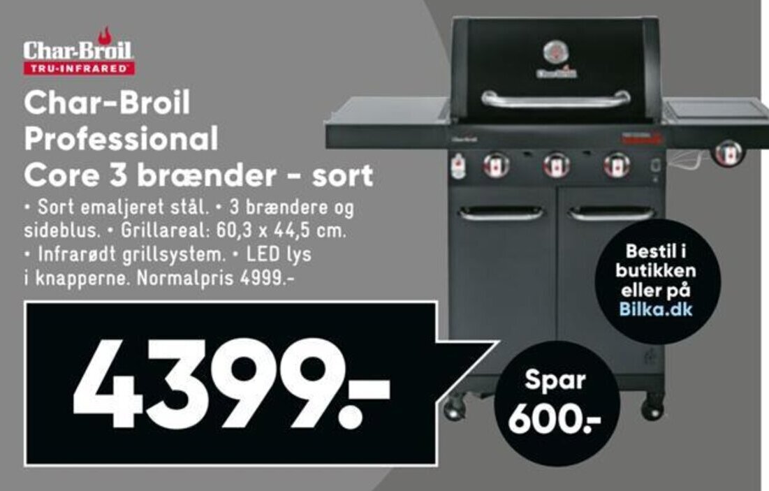 Bilka Char-Broil Professional Core 3 brænder - sort tilbud