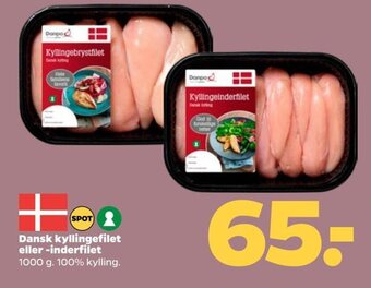 Netto Dansk kyllingefilet eller -inderfilet tilbud