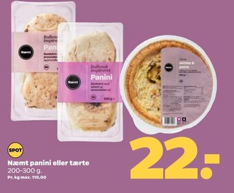 Netto Næmt panini eller tærte tilbud