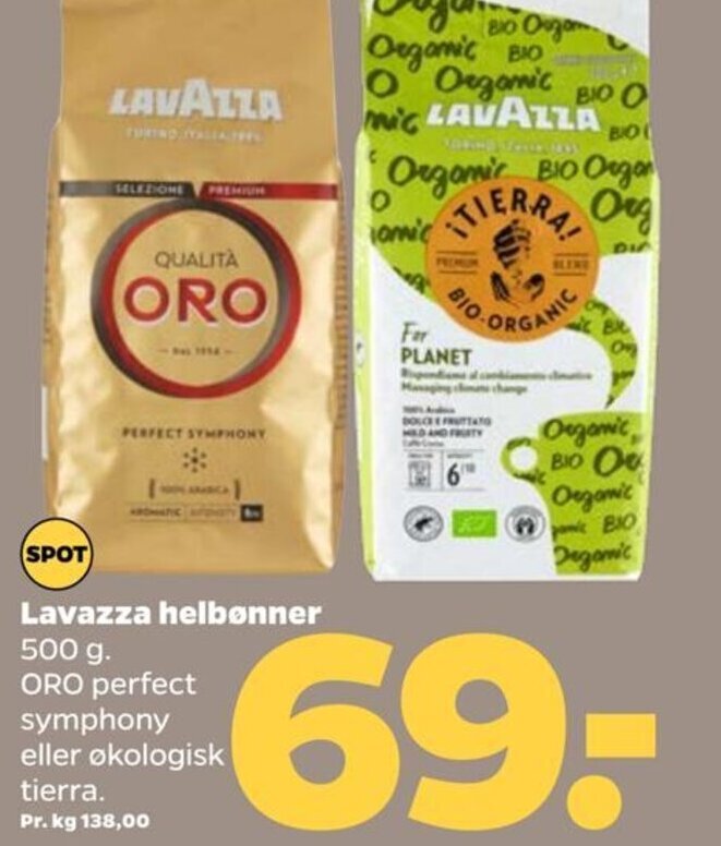 Netto Lavazza helbønner tilbud
