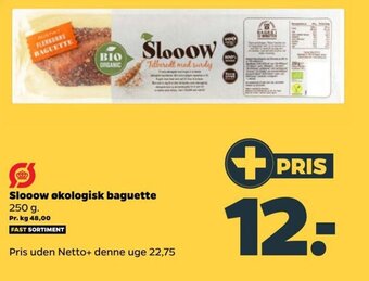 Netto Slooow økologisk baguette tilbud