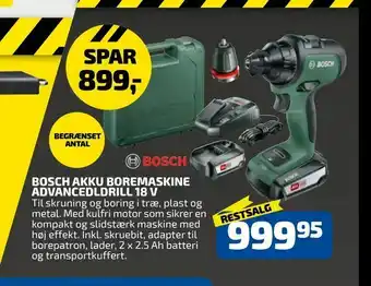 Davidsen Bosch akku boremaskine advancedldrill 18 v tilbud