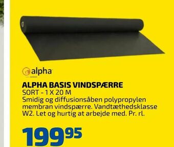 Davidsen Alpha basis vindspærre tilbud