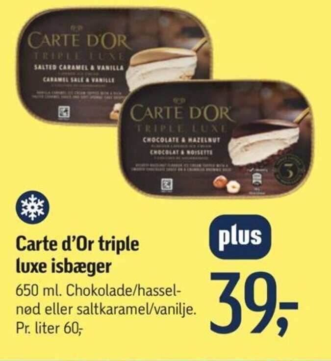 Føtex Carte d'Or triple luxe isbæger tilbud