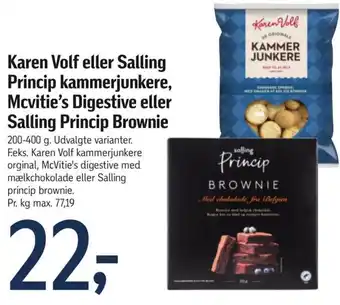 Føtex Karen Volf eller Salling Princip kammerjunkere, Mcvitie's Digestive eller Salling Princip Brownie tilbud