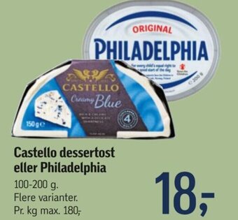 Føtex Castello dessertost eller Philadelphia tilbud