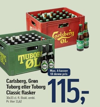 Føtex Carlsberg, Grøn Tuborg eller Tuborg Classic flasker tilbud