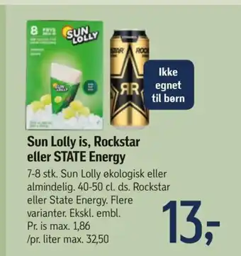 Sun Lolly is, Rockstar eller STATE Energy