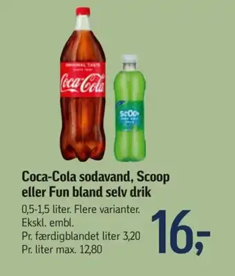 Føtex Coca-Cola sodavand, Scoop eller Fun bland selv drik tilbud