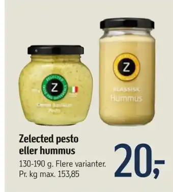 Føtex Zelected pesto eller hummus tilbud