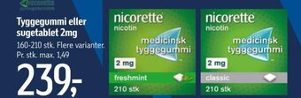 Føtex Tyggegummi eller sugetablet 2mg tilbud