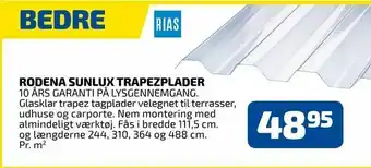 Davidsen Rodena sunlux trapezplader tilbud