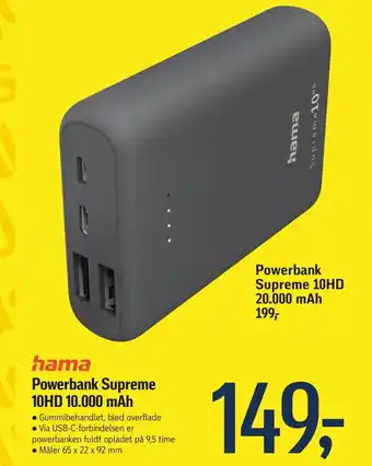 Føtex Powerbank Supreme 10HD 10.000 mAh tilbud