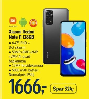 Føtex Xiaomi Redmi Note 11 128GB tilbud