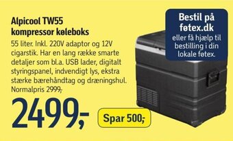 Føtex Alpicool TW55 kompressor køleboks tilbud