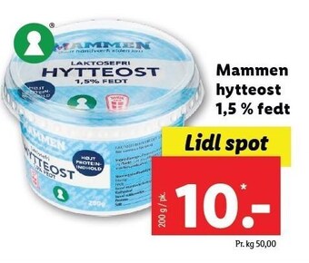 Lidl Mammen hytteost 1,5% fedt tilbud