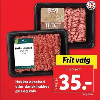 Hakket oksekød eller dansk hakket gris og kalv