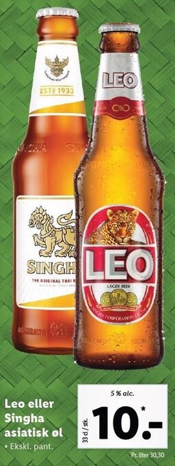 Lidl Leo eller singha asiatisk øl tilbud
