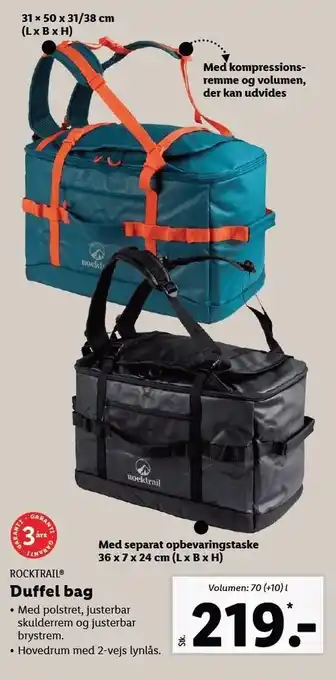 Lidl Rocktrail duffel bag tilbud