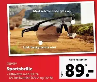 Lidl Crivit sportsbrille tilbud
