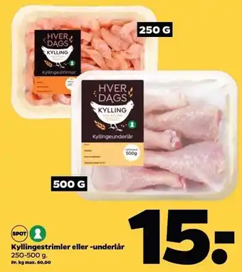 Netto Kyllingestrimler el. -underlår tilbud