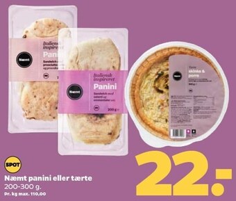 Netto Næmt panini el. tærte tilbud