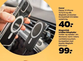 Cover el. magnetisk trådløs biloplader
