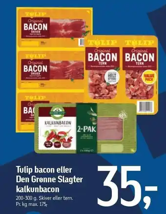 Føtex Tulip bacon el. den grønne slagter kalkunbacon tilbud