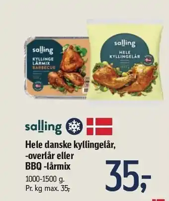 Føtex Hele danske kyllingelår, -overlår el. bbq -lårmix tilbud