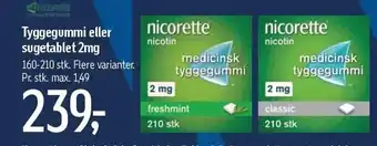 Føtex Tyggegummi el. sugetablet 2mg tilbud