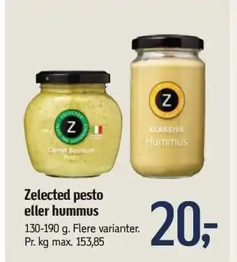 Zelected pesto el. hummus