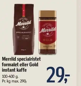 Føtex Merrild specialristet formalet el. gold instant kaffe tilbud