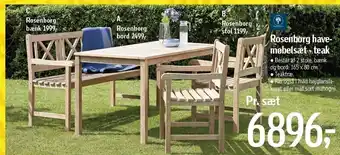 Føtex Rosenborg havemøbelsæt - teak tilbud