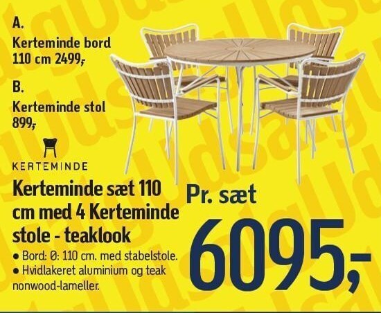 Føtex Kerteminde sæt m. 4 kerteminde stole tilbud