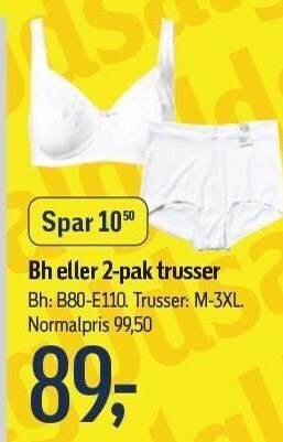 Føtex Bh eller 2-pak trusser tilbud