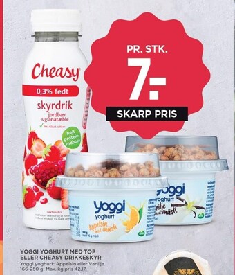 MENY Yoggi yoghurt med top eller cheasy drikkeskyr tilbud