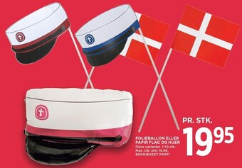 Folieballon eller papir flag og huer