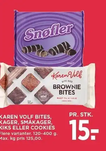 Karen volf bites, kager, småkager, kiks eller cookies