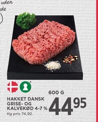Hakket dansk grise- og kalvekød 4-7%