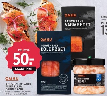 MENY Omhu håndpillede rejer eller færøsk laks tilbud