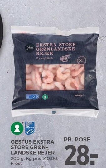 MENY Gestus ekstra store grønlandske rejer tilbud