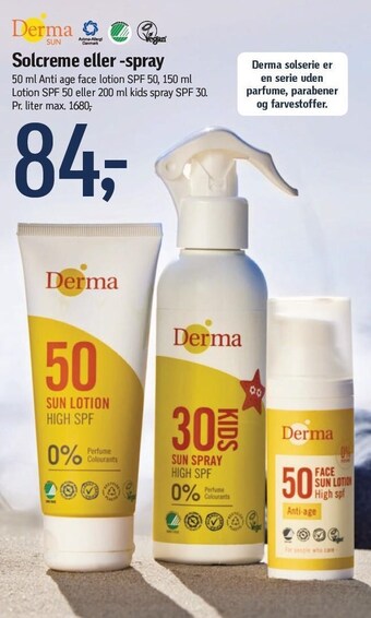 Føtex Derma solcreme eller -spray tilbud
