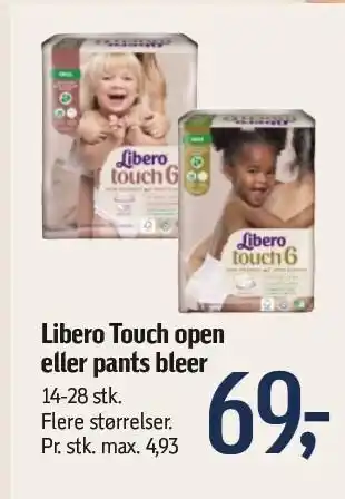 Føtex Libero touch open eller pants bleer tilbud