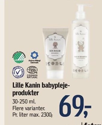 Føtex Lille kanin babyplejeprodukter tilbud