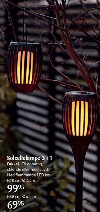 Kop & Kande Solcellelampe 3 i 1 tilbud