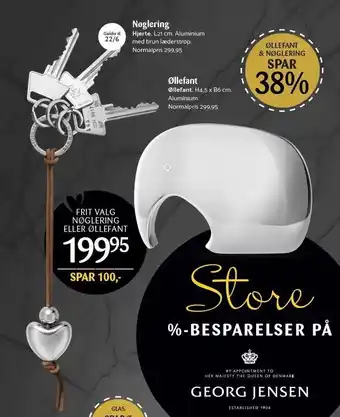 Kop & Kande Georg jensen nøglering eller øllefant tilbud