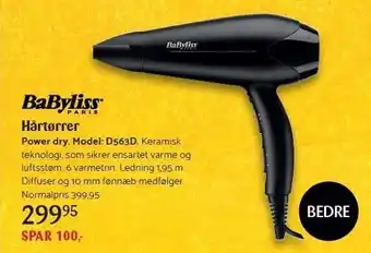 Kop & Kande Babyliss hårtørrer tilbud
