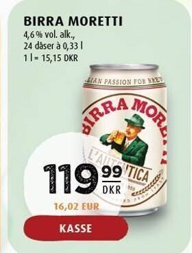 Scandinavian Park Birra moretti tilbud
